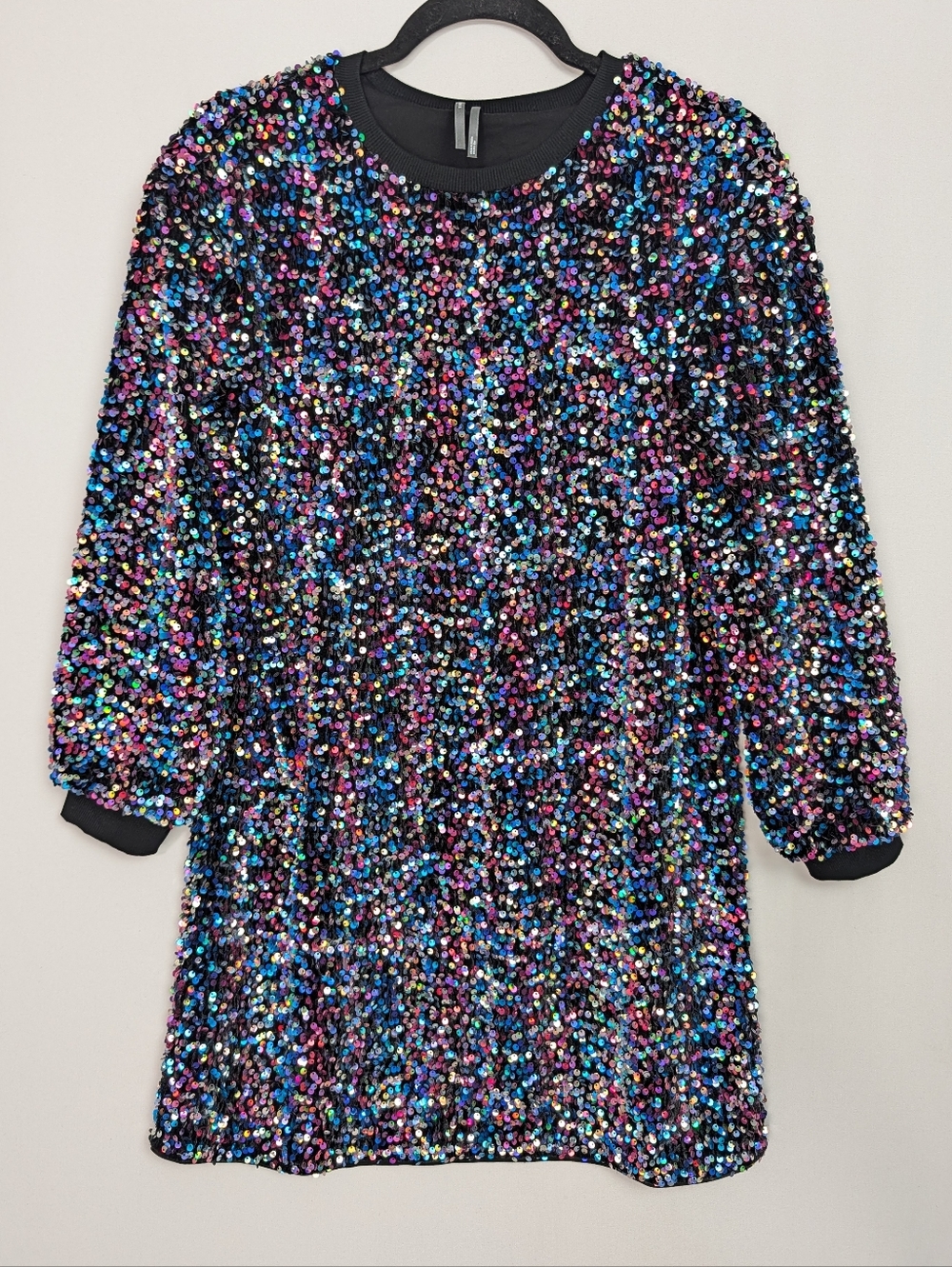 Anthropologie Sparkling Multicolor Sequin Sweatshirt Mini Dress - Picture 6 of 15